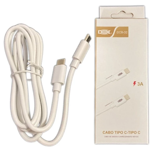 Cabo Cel/dados Type-c 3.0 P/ Type-c 1.2m Ref. Dcb-32 (blister) Branco
