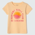Blusa Manga Curta Meia Malha Amarela Radiant Girls Club Hering - Feminino