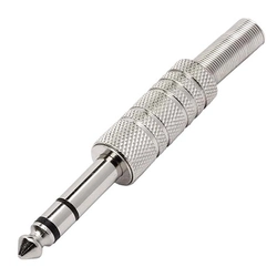 Plug P10 Stereo Metal Niquel Com Mola