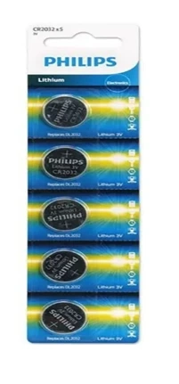 CR2032 Philips - 3V Lithium cartela c/5un.