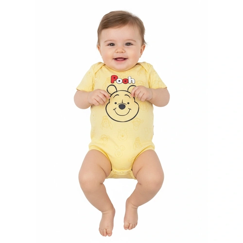 Body Manga Curta Estampado Ursinho Pooh Unissex - Bygus