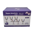 Conjunto de Taças de vidro Ametista Incolor Em casa Tem 340ML 06 UNIDADES