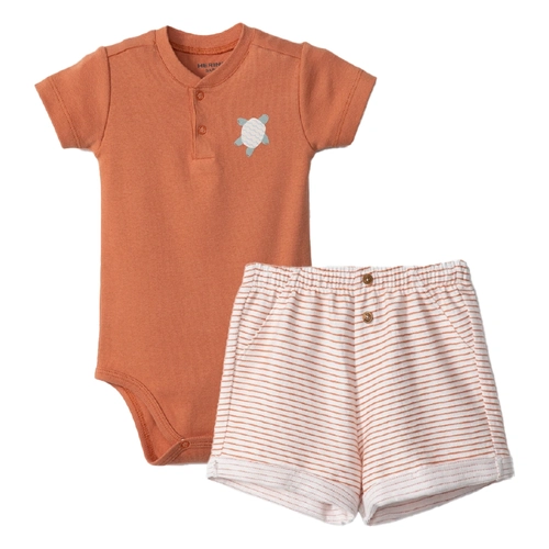Conjunto Body Manga Curta e Shorts Tartaruga Hering - Masculino