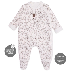 Macacão Manga Longa Forrado Suedine e Soft Unissex – Ursinho Fofo