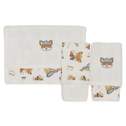 Kit de 2 Toalhas de Boca Suedine com Forro Atoalhado Masculino - Raposinha