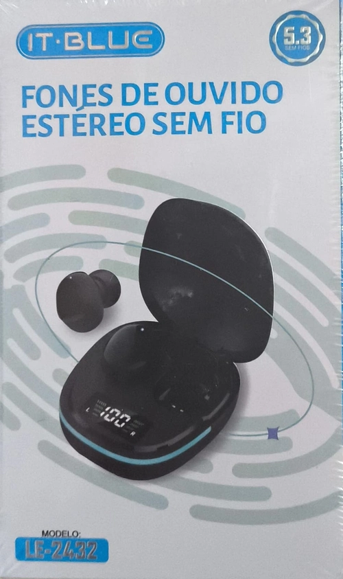 Fone De Ouvido c/microfone Bluetooth 5.3 Le-2432 preto It-Blue