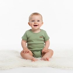 Body Manga Curta Avulso BabyCotton Unissex