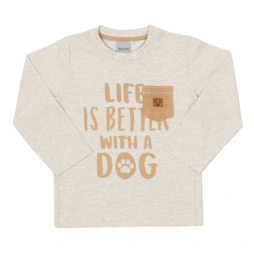 Camiseta Manga Longa Dog Mescla Tileesul - Masculina