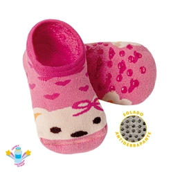 Sapatinho Bebê Estampado Antiderrapante Leke - Feminino