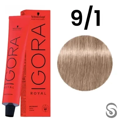 Schwarzkopf Igora Royal Coloração 9/1 Louro Extra Claro Cendré 60ml