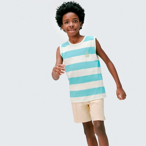 Regata Masculina Hering Listrada Masculina - Azul