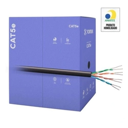 Cabo De Rede Cat5e 305m Fortrek Fk 500c Cmx Preto - Cx / 305