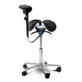 Cadeira Mocho Ergonômico Exclusiva 360° Graus Com Apoio e Suporte Preta