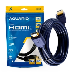 CABO HDMI 2.0 4K 5M 3D AQUARIO - 4K05