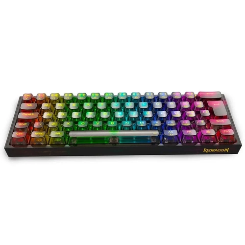 Teclado Gamer Mecânico Redragon Fizz Clear Preto K617ctb RGB