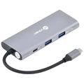 Hub Usb Tipo c / Type c  7 Em 1 C/ 3x Usb 3.0 + Leitor de Cartão Sd/tf + Hdmi + Tipo c - Hc-7