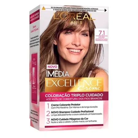 Coloração Imédia Excellence LOréal Paris 7.1 Louro Acinzentado