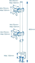 Suporte Para 2 Monitores Fixo 14'' 32'' Aquario - Sim-1500