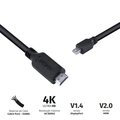 Cabo Mini Displayport x Hdmi 2.0 4K Pcyes 2 Metros cobre - Pmdph4k-2