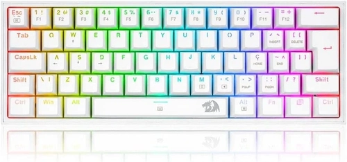 Teclado Mecânico Gamer Redragon Fizz Lunar White  - K617-RGB-W