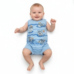 Macacão Bebê Rei Rex Hipopótamos Masculino