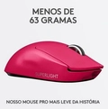 Mouse Gamer Logitech G Pro X Superlight Magenta 910-005955