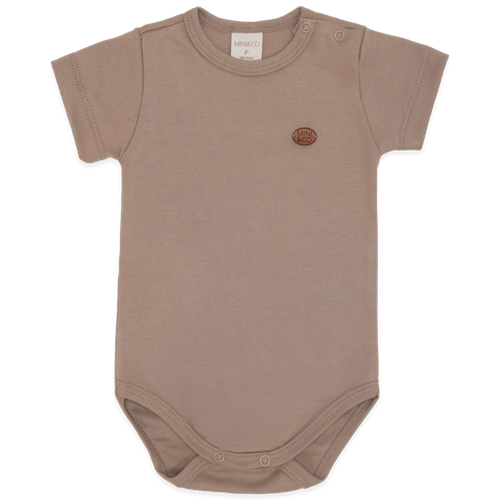 Body Manga Curta Avulso Suedine - Cáqui