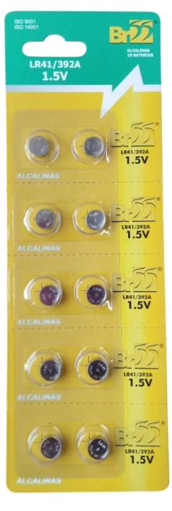 LR41 BR55 - 1,5V cartela c/10un.