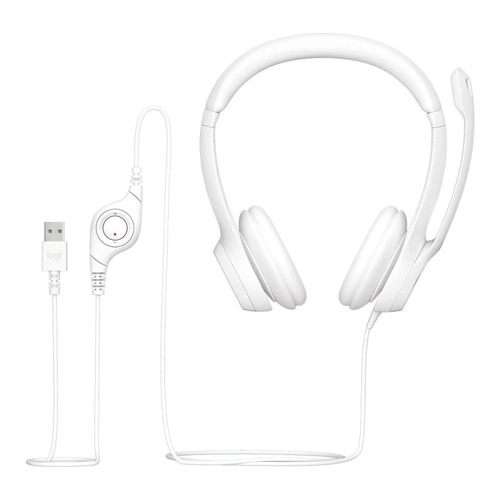 Headset Logitech H390 Branco Estéreo Usb - 981-001285-c