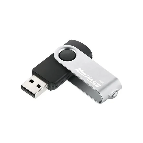 PEN DRIVE 64GB TWIST2 PRETO/PRATA - PD079 - MULTILASER
