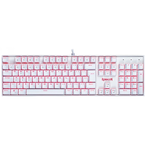 Teclado Gamer Mecânico Redragon Mitra Branco Switch Azul Led Vermelho - K551W-PT-BLUE