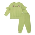 Conjunto Moletom Borboleta Blusa com Babado Verde Charpey - Feminino