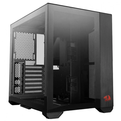 Gabinete Gamer Lian Li O11 Dynamic Mini Redragon Edition Mid Tower Vidro Temperado Preto - O11dmini-rd-x