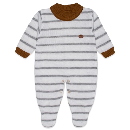 Macacão Manga Longa Tricot Listrado Masculino – Mescla