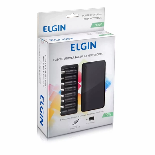 Fonte Universal para Notebook Elgin 90w Com 9 Adaptadores