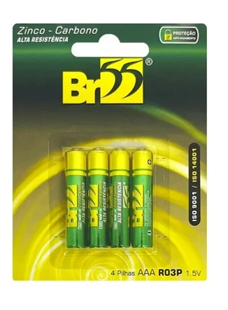 Pilha AAA BR55 c/4 unidades. Comum