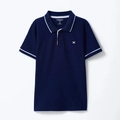 Camisa Polo Manga Curta Com Bordado Hering Masculino - Azul Marinho