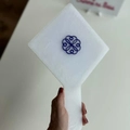 Espelho Madrepérola Branco  - Logo alto relevo inicial ou desenho