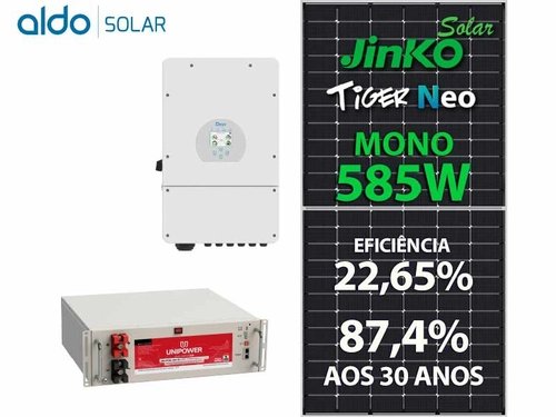 Gerador De Energia Solar Deye Hibrido Rosca Dupla Madeira Romagnole Deye Gfh 8,775kwp Jinko Neo 585w Sun 8kw 2mppt 127/2
