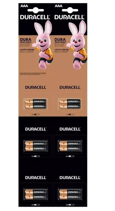 Pilha AAA Duracell c/6 pares. Alcalina