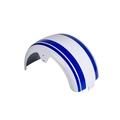 Paralama Traseiro Para Scooter Eletrica Hawk X7/x8 White/ Faixa Blue