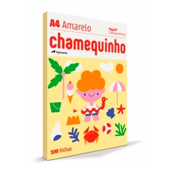 Papel Sulfite Chamequinho A4 75g Pacote com 100 Folhas Amarelo Chamex