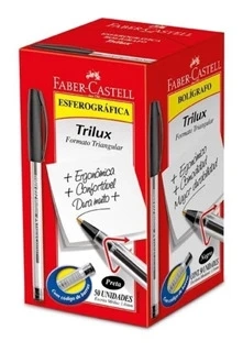 Caneta Esferográfica Faber-Castell Trilux 50 Unidades