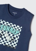 Camiseta Regata Estampada Funday Azul Hering - Masculina