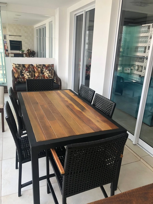 Jogo de Mesa Colorado Com 6 Cadeiras Mesa 1,80 x 90 x 0,77 altura