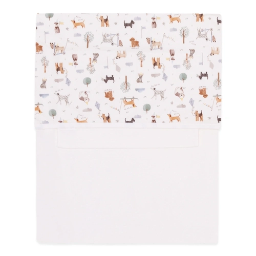 Jogo de Lençol de Berço Suedine Masculino - Cachorrinho no Parque