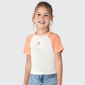 Blusa Cropped Manga Curta Raglan Rosa Hering - Feminino