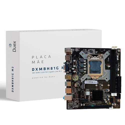 Placa Mãe Duex DXMBH81G M2, Chipset H81,Intel LGA 1150, (4 e 5 gen), mATX, DDR3 - DXMBH81G