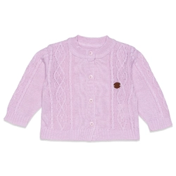 Casaquinho Tricot Trançado Feminino Rosa