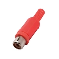 Plug Especial Rca Femea Vermelho Plastico Com Rabicho